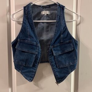 Love Tree Blue Denim Vest